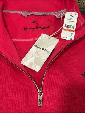 Tommy Bahama Tobago Bay Half Zip Pink Plumeria 3XL NWT